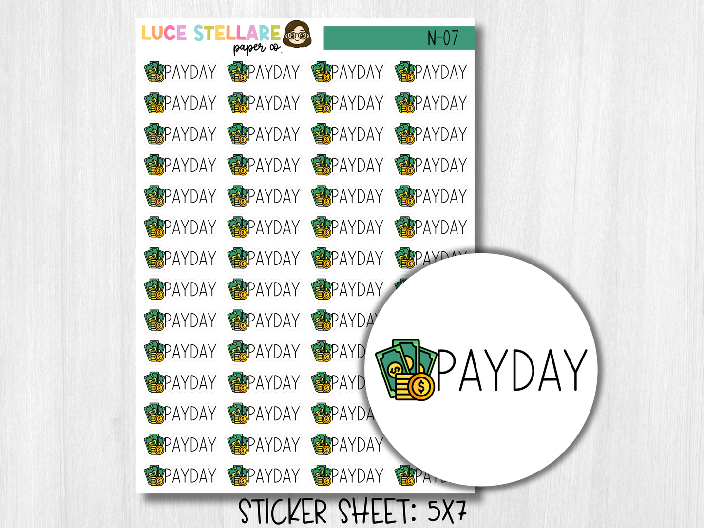 Payday Planner Stickers / N-07