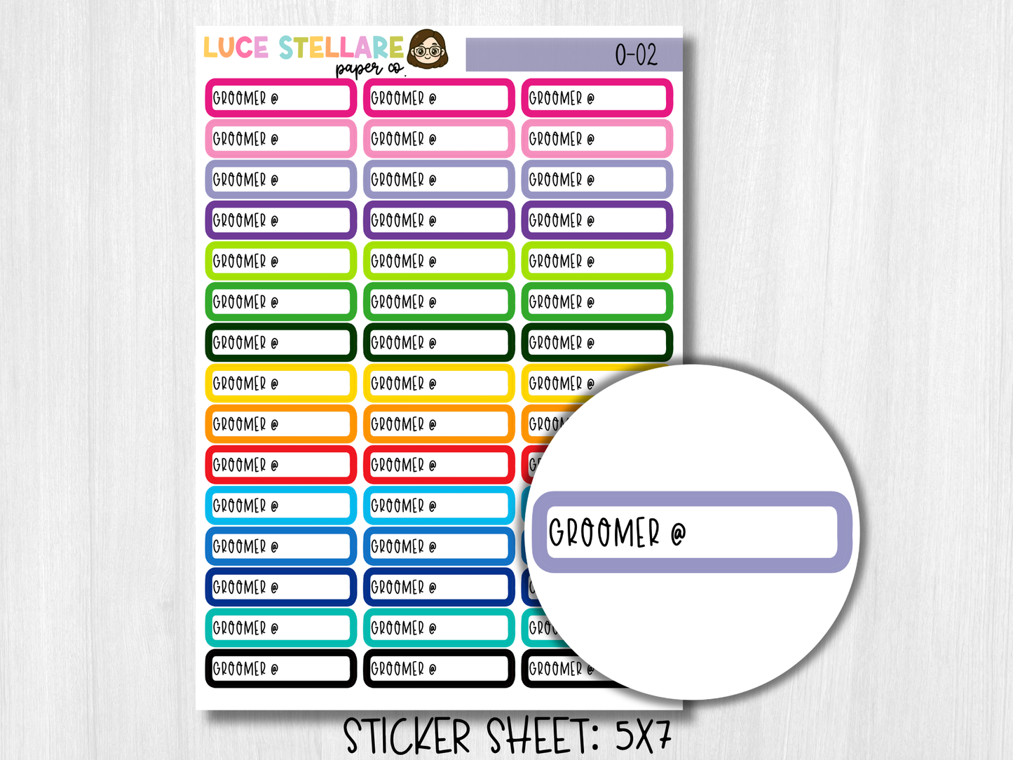 Groomer Reminder Planner Stickers/ O-02