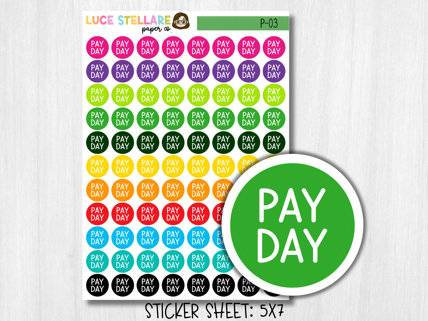 Payday Dots Planner Stickers / PP-03