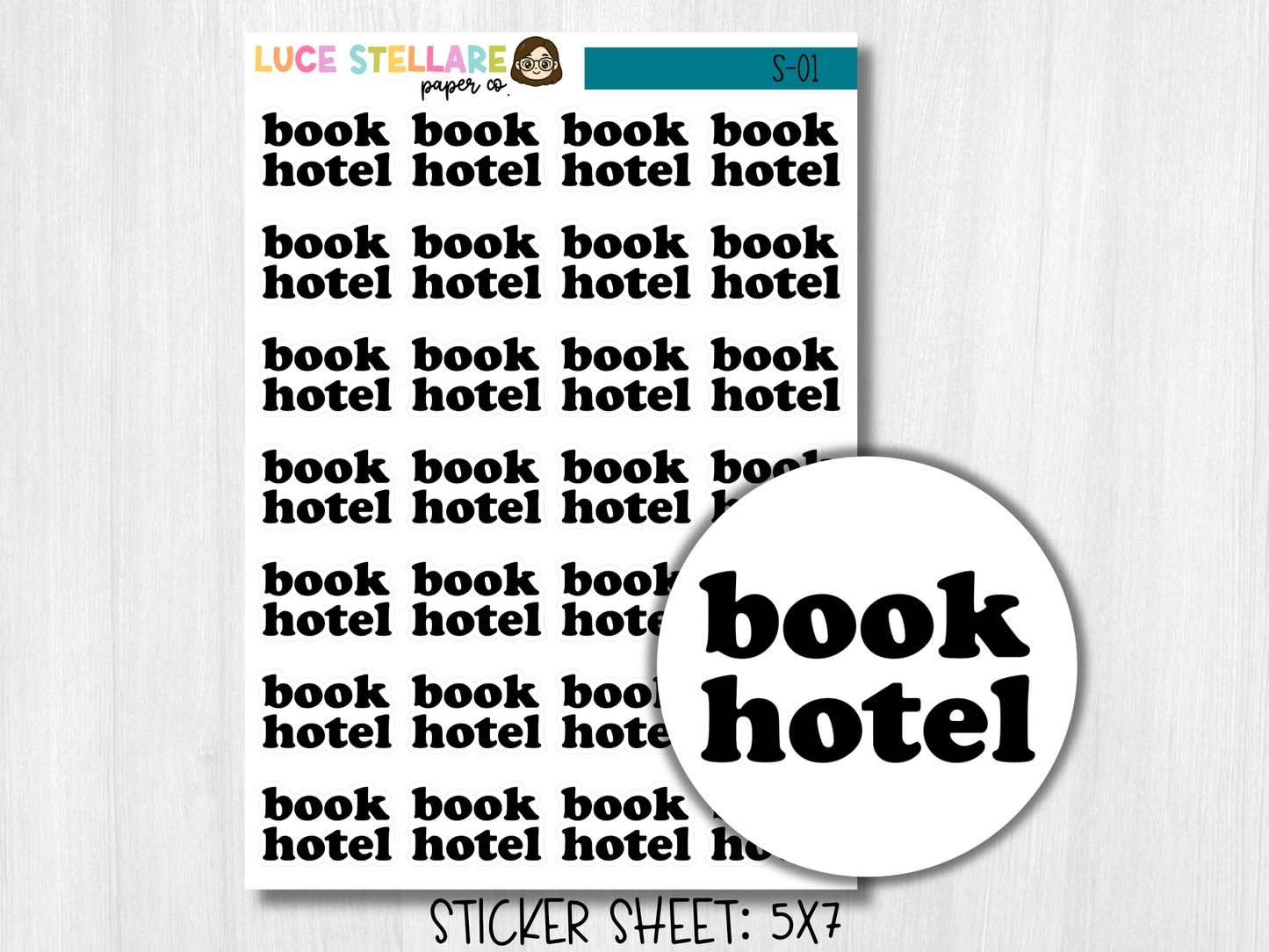 Book Hotel Script Planner Stickers / S-01
