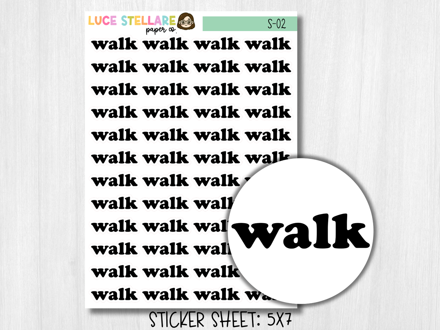 Walk Script Planner Stickers /S-02