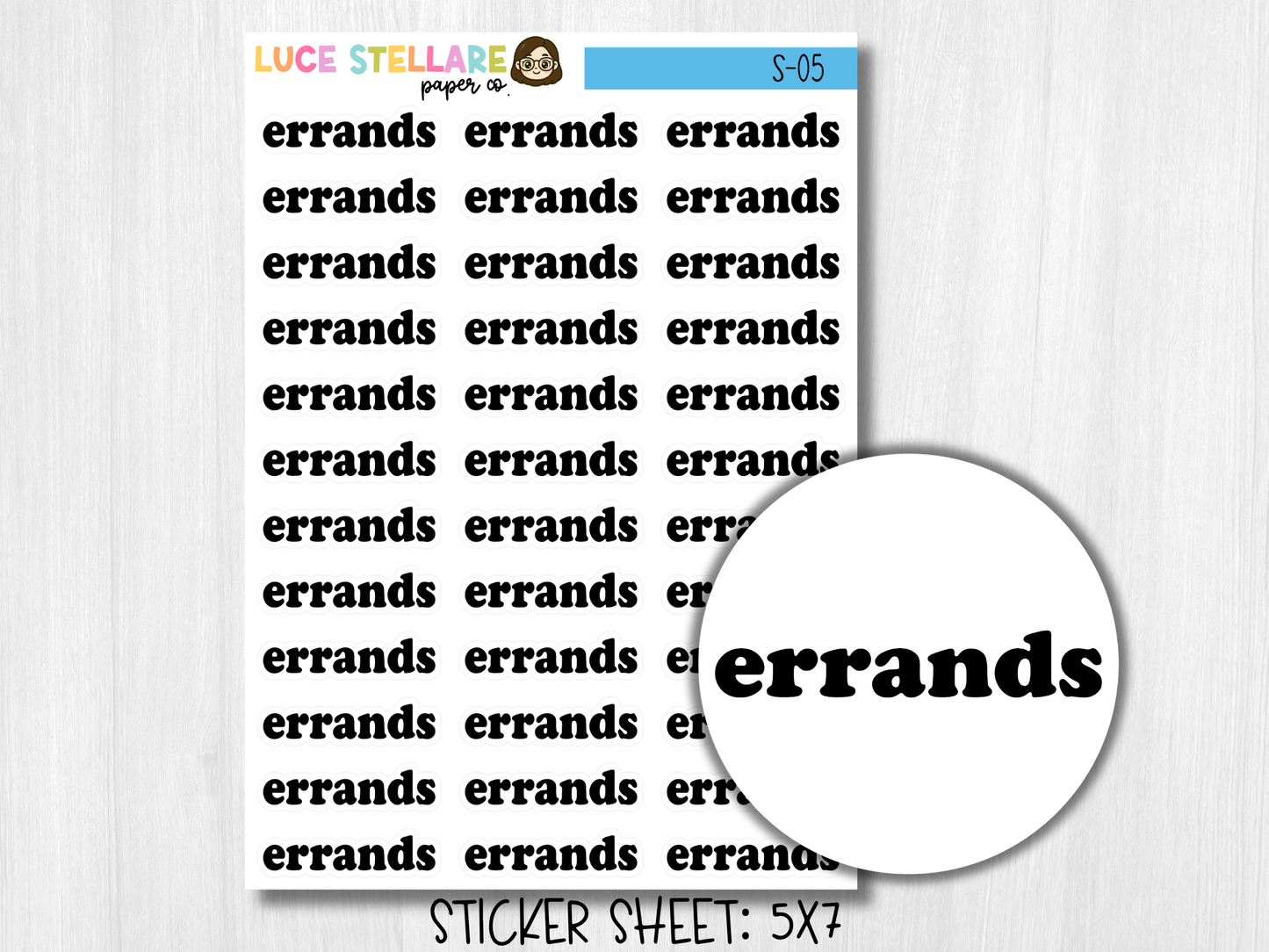 Errands Script Planner Stickers /S-05