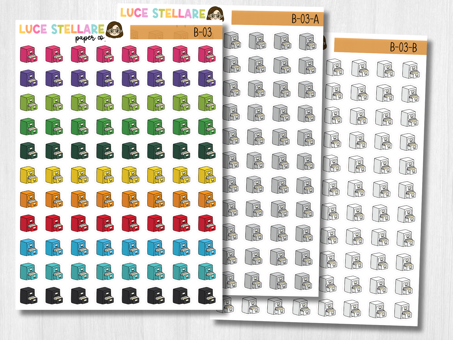 File Cabinet Planner Stickers / B-03