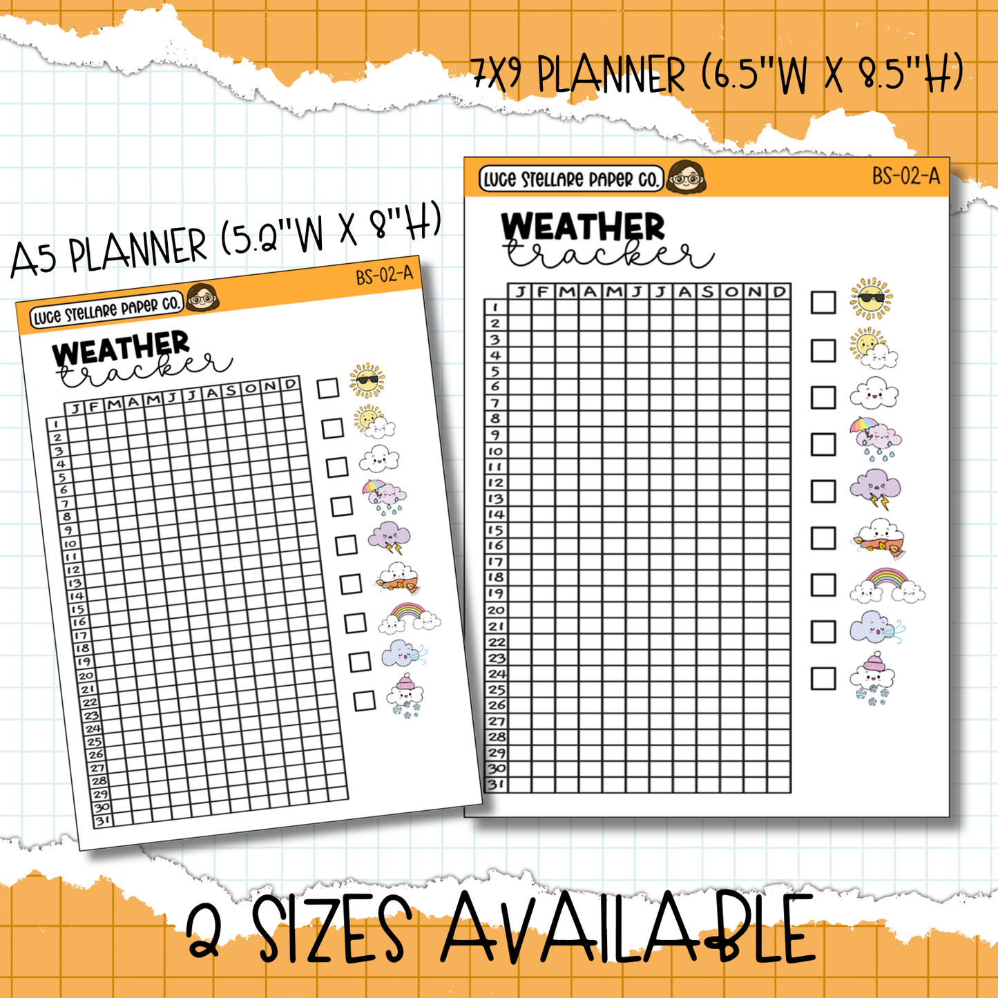 Weather Tracker Full Page Stickers / BS-02