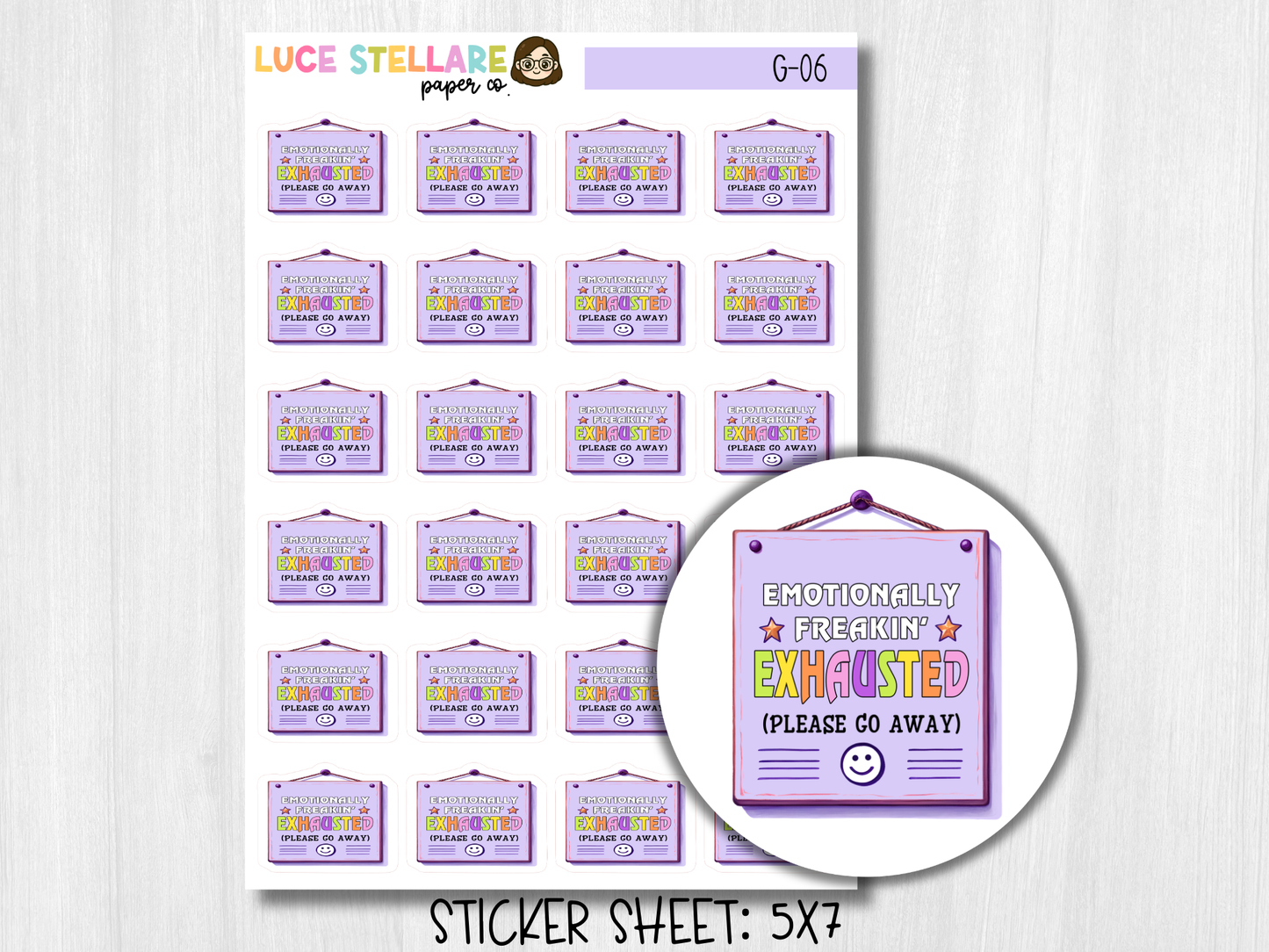 Emotionally Exhausted Deco Planner Stickers / G-06