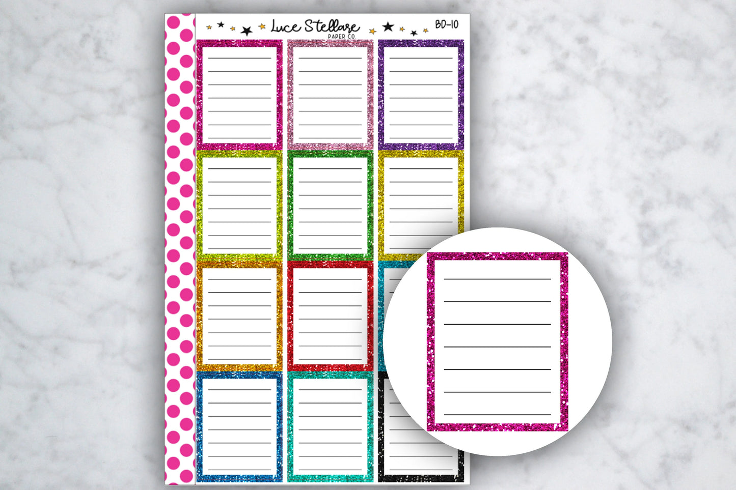 Glitter Full Boxes Stickers / BD-10