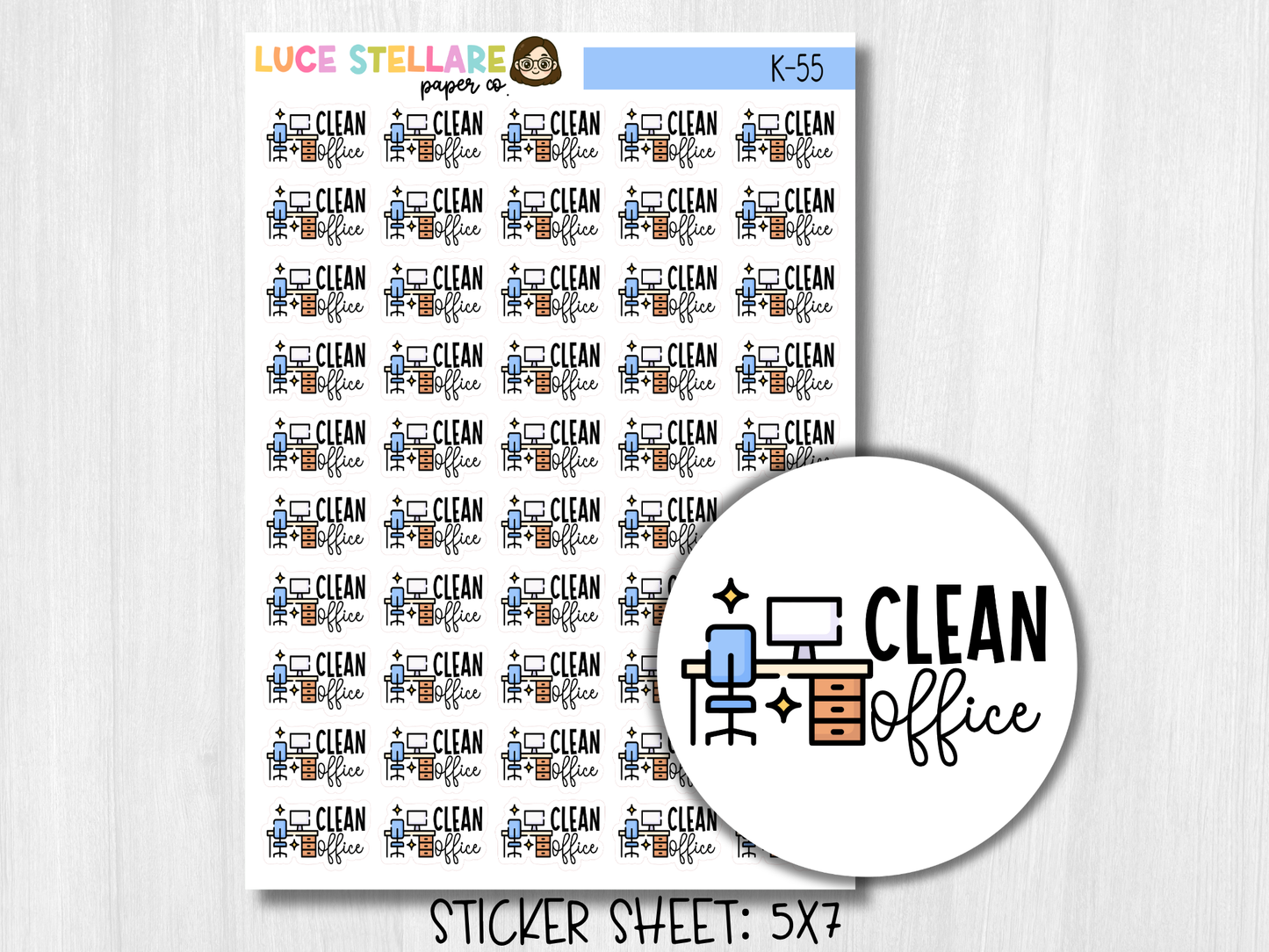 Clean Office Planner Stickers / K-55
