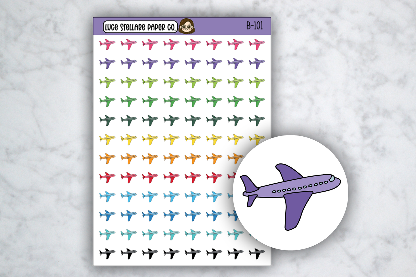Airplane Icon Stickers / B-101