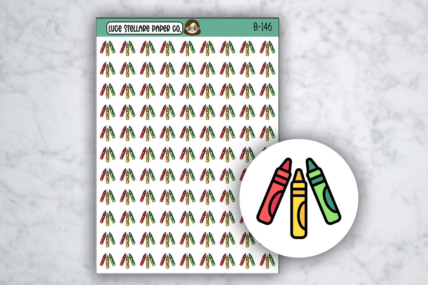 Crayons Icon Stickers / B-146