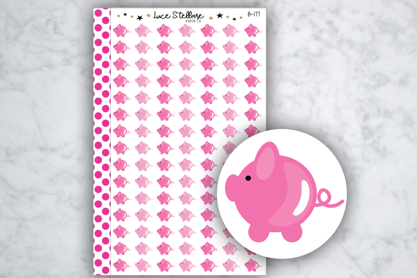 Piggy Bank Planner Stickers/ B-177