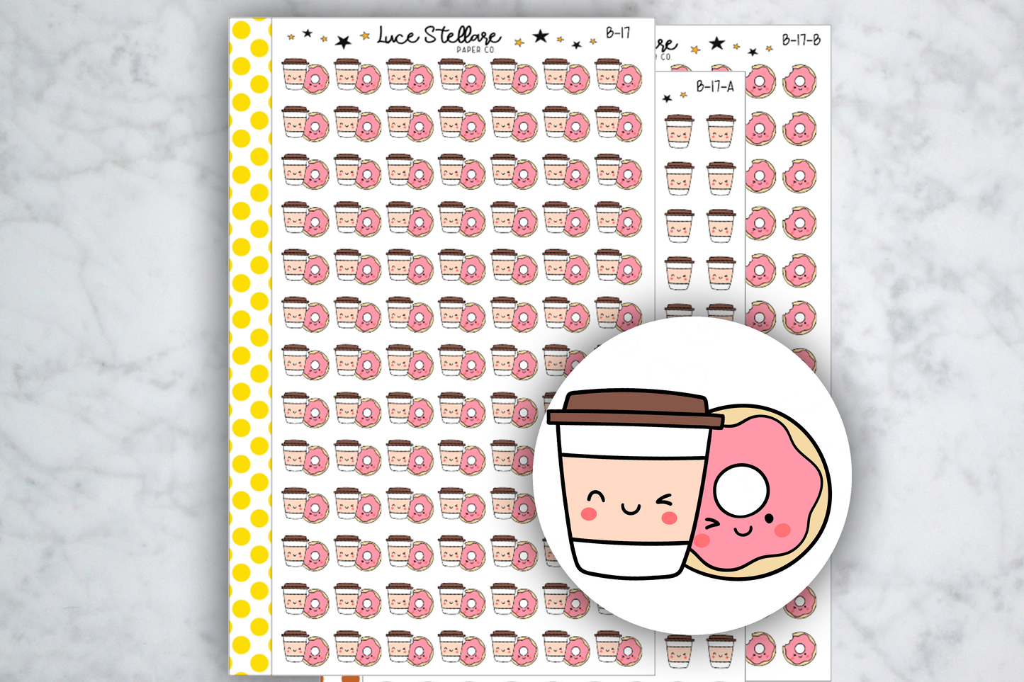 Coffee and Donuts Stickers / B-17