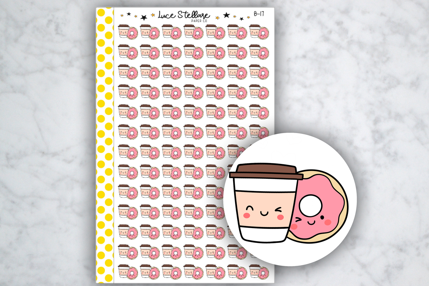 Coffee and Donuts Stickers / B-17