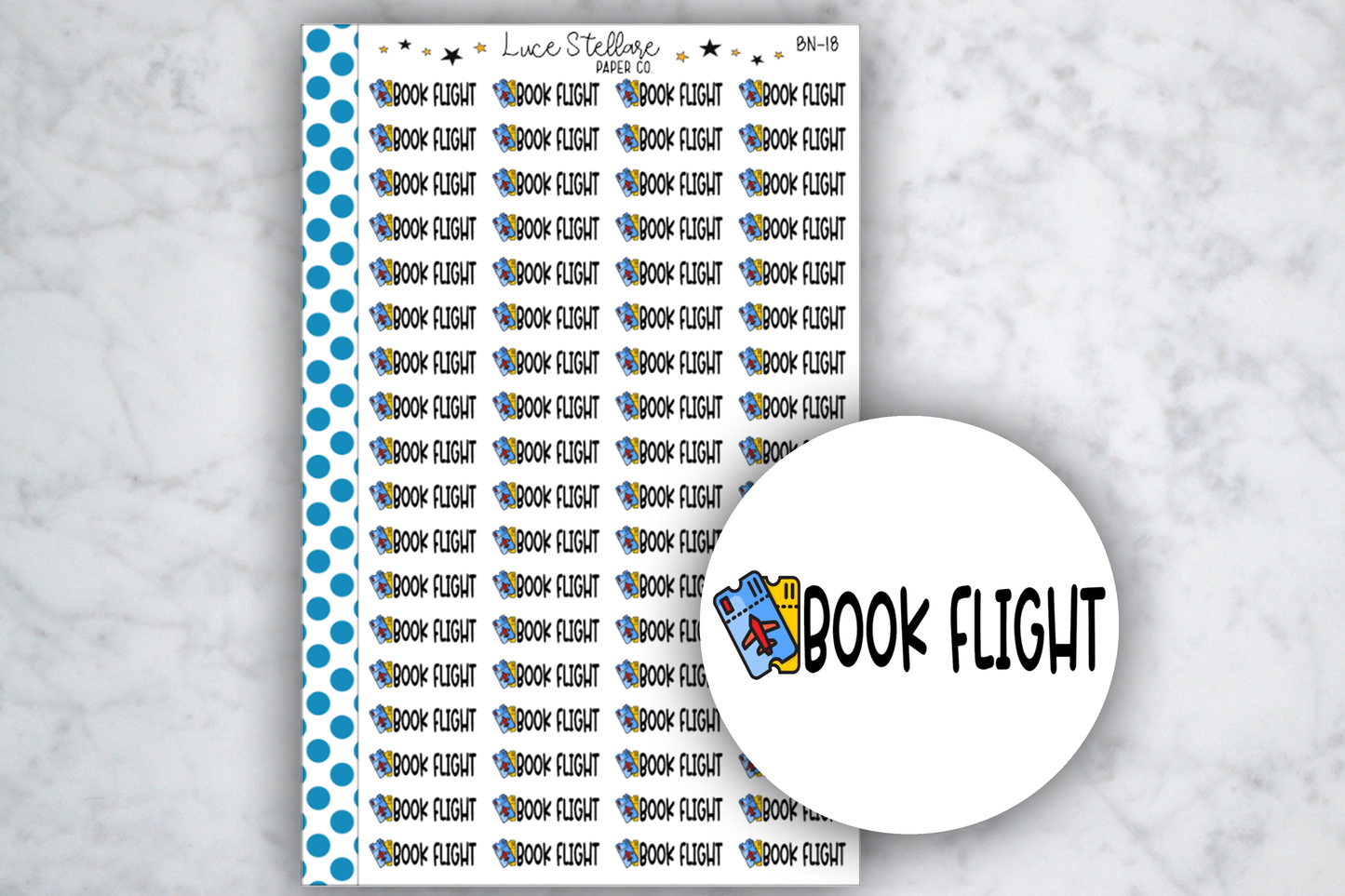 Book Flight Reminder Stickers / BN-18
