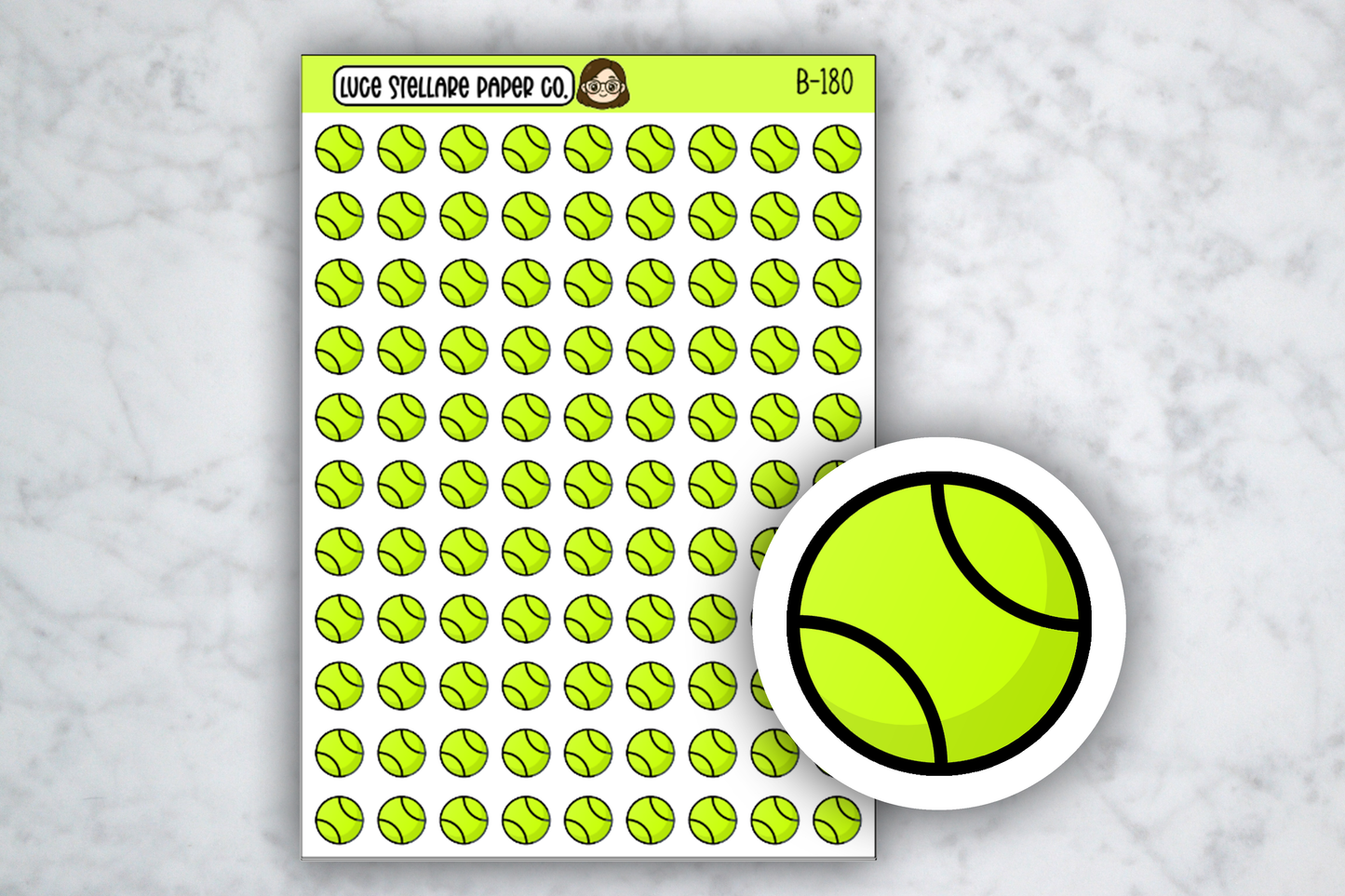 Tennis Ball Icon Stickers / B-180
