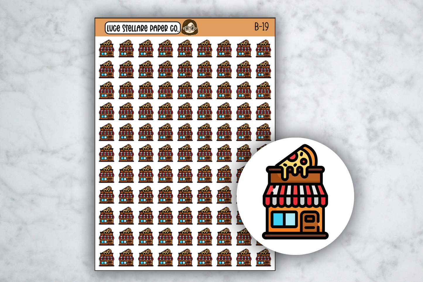 Pizza  Shop Icon Stickers / B-19