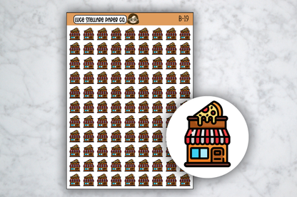 Pizza  Shop Icon Stickers / B-19