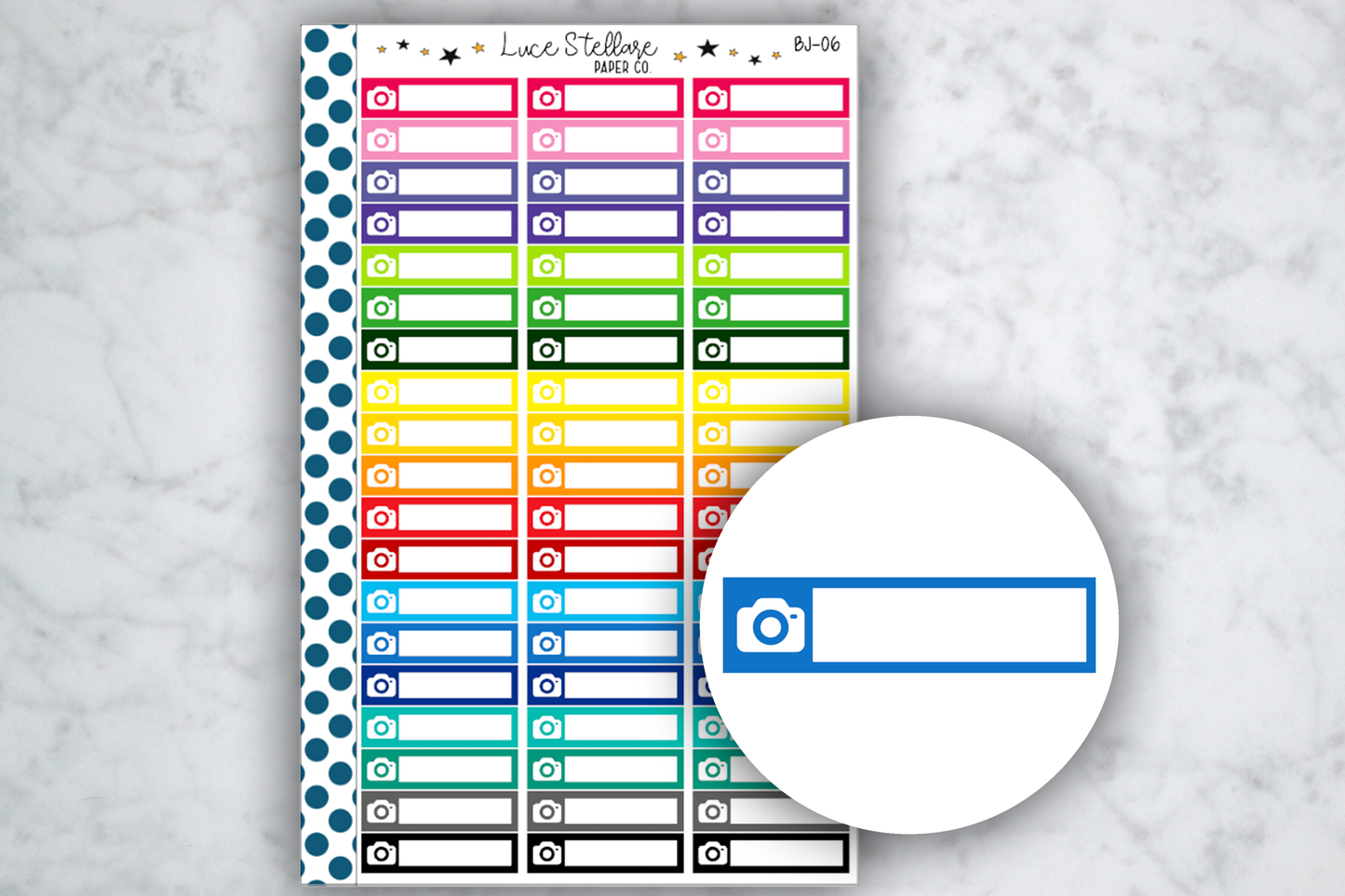 Camera Icon Boxes Planner Stickers / BJ-06