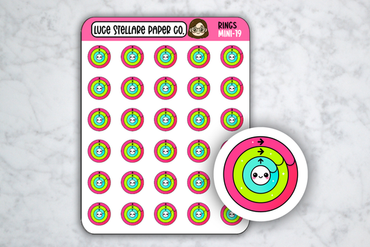 Apple Rings Sticker Sheet / M-19