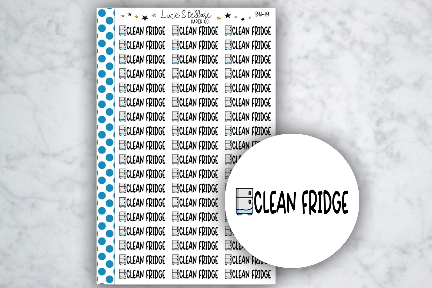 Clean Fridge Reminder Stickers / BN-19