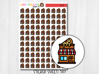 Pizza  Shop Icon Stickers / B-19