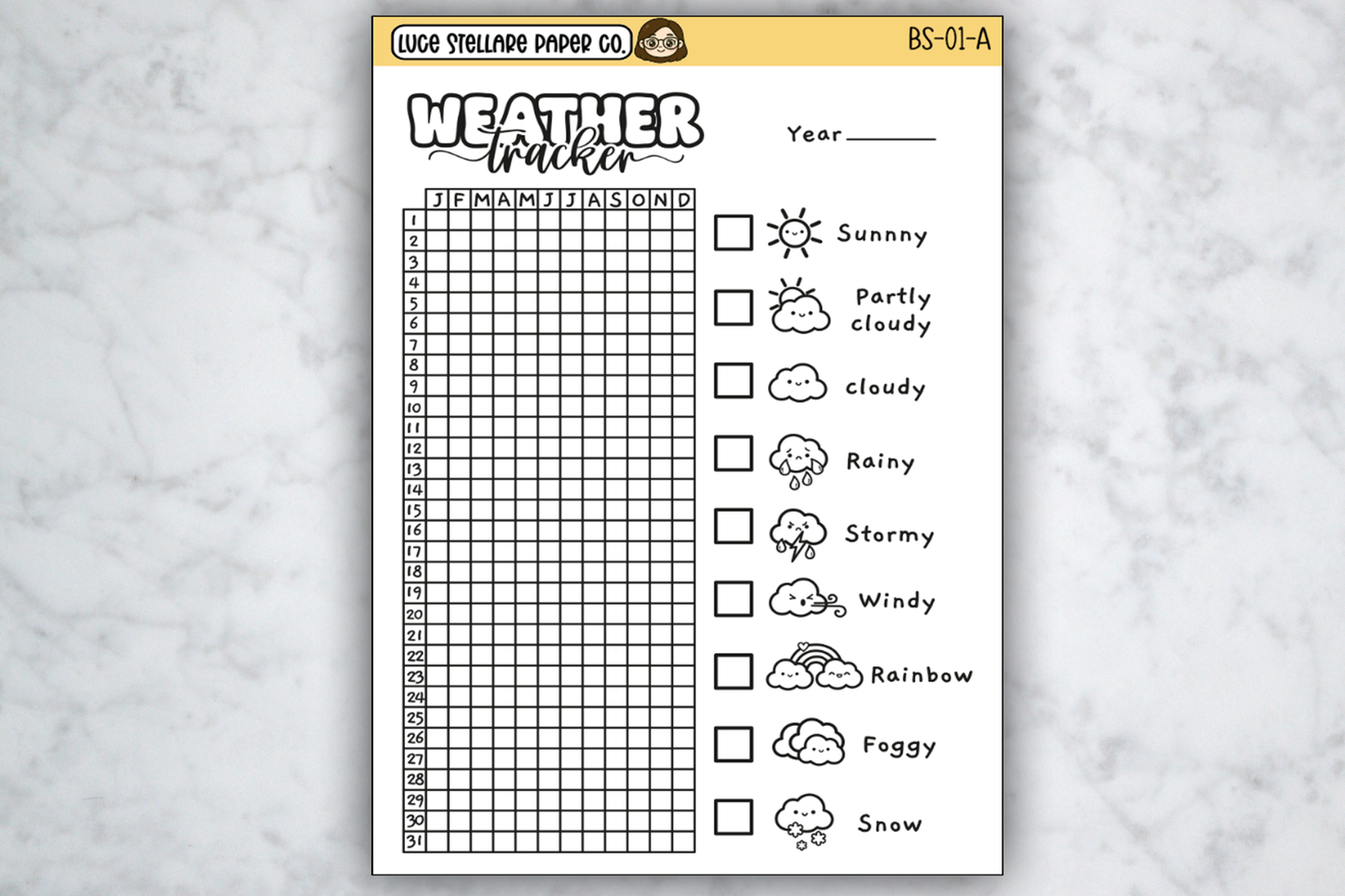 Weather Tracker Full Page Stickers / BS-01