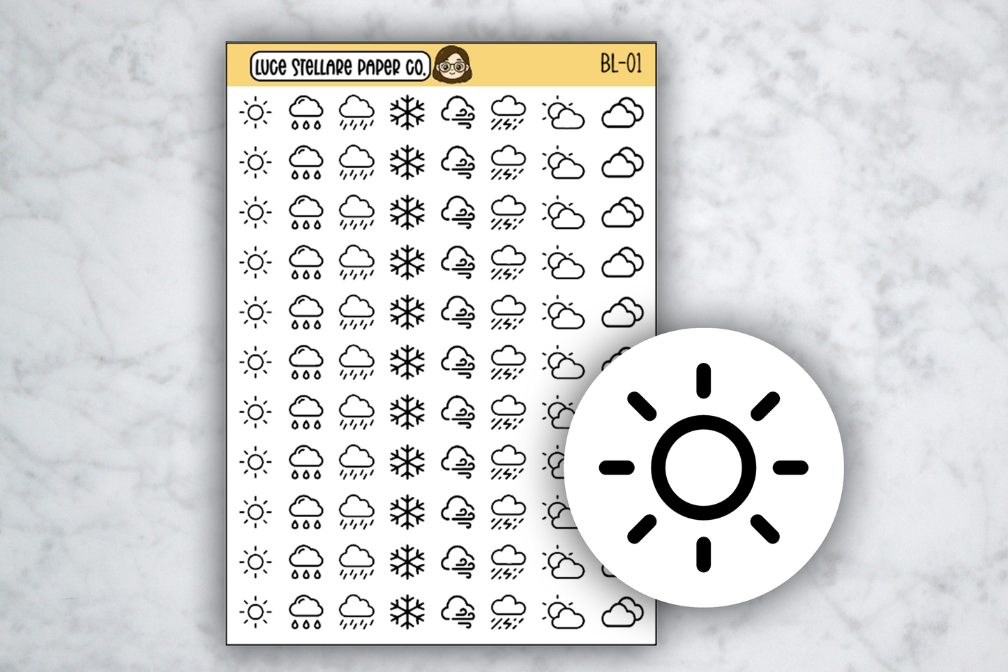 Weather Icon Stickers / BL-01