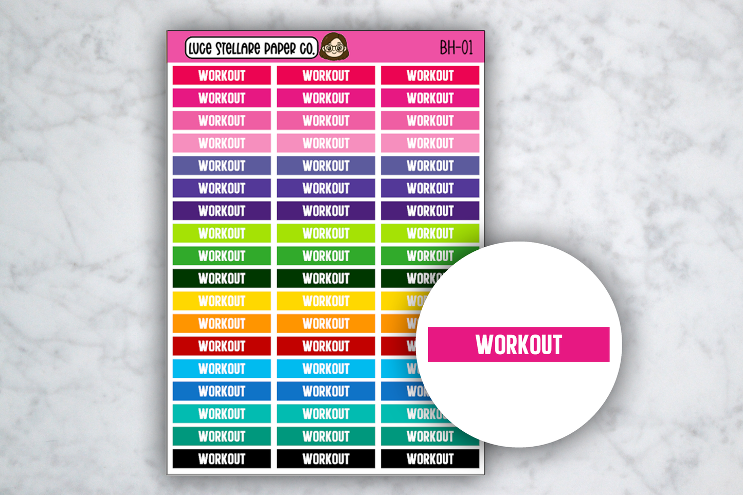 Workout  Header Sticker Sheet / BH-01