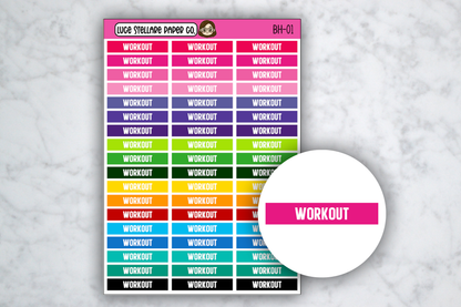 Workout  Header Sticker Sheet / BH-01