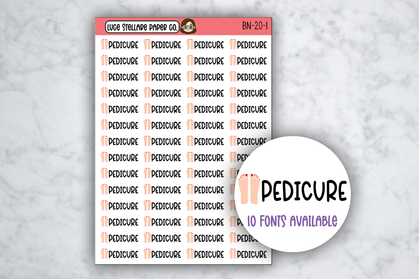 Pedicure Sticker Sheet / BN-20