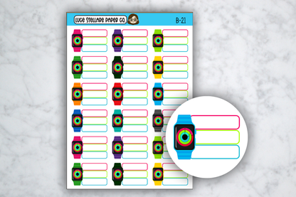 Apple Rings Tracker Planner Stickers / B-21