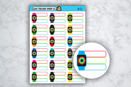 Apple Rings Tracker Planner Stickers / B-21