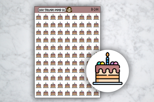 Birthday Cake Icon Stickers / B-244