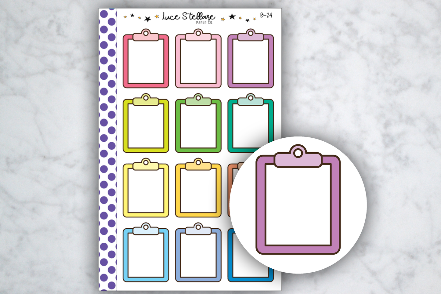 Clipboard Planner Stickers / B-24