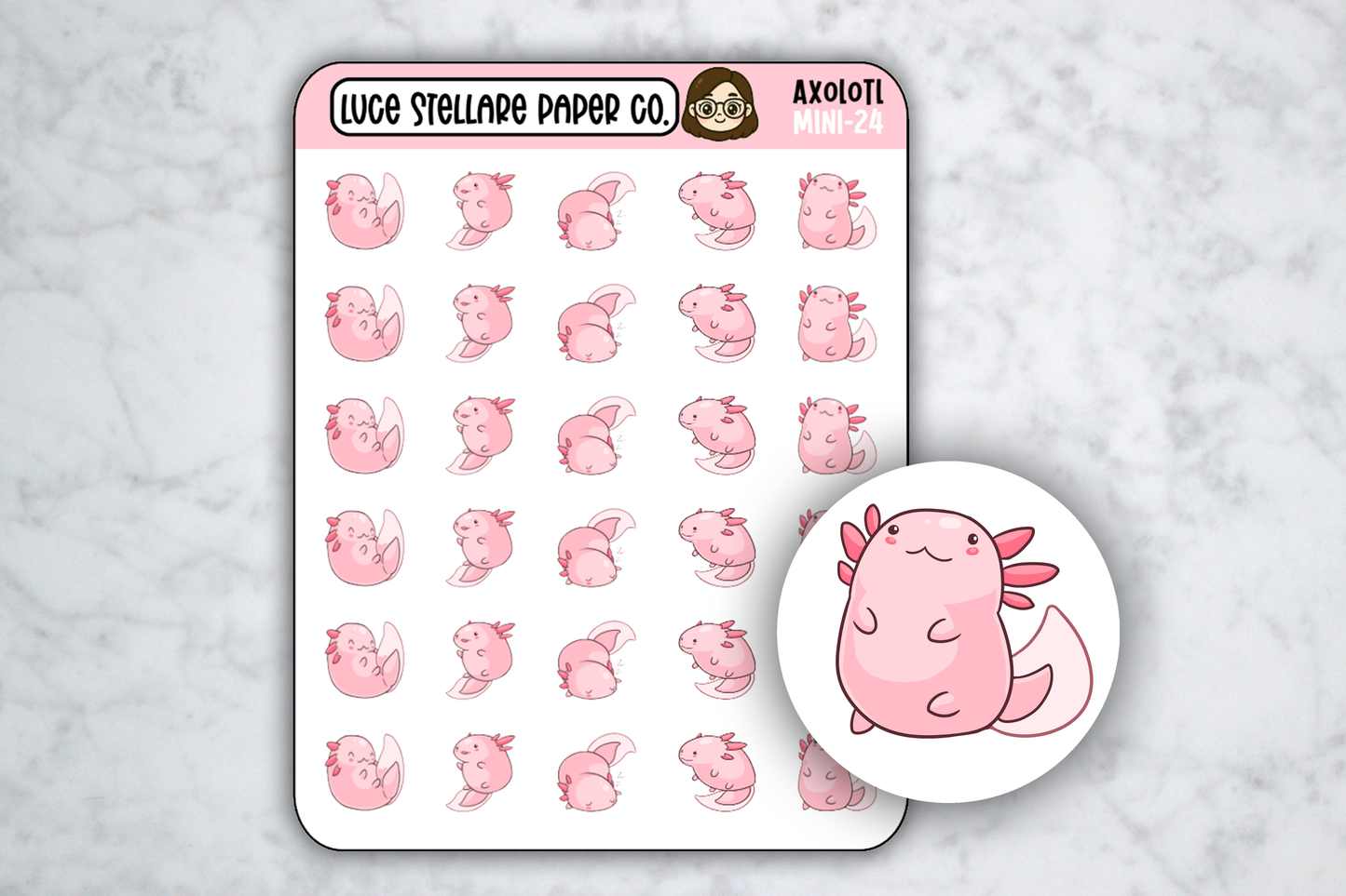 Axolotl Icon Stickers / M-24