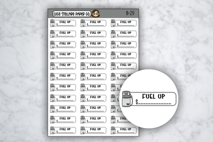 Fuel Up Reminder Stickers / B-29