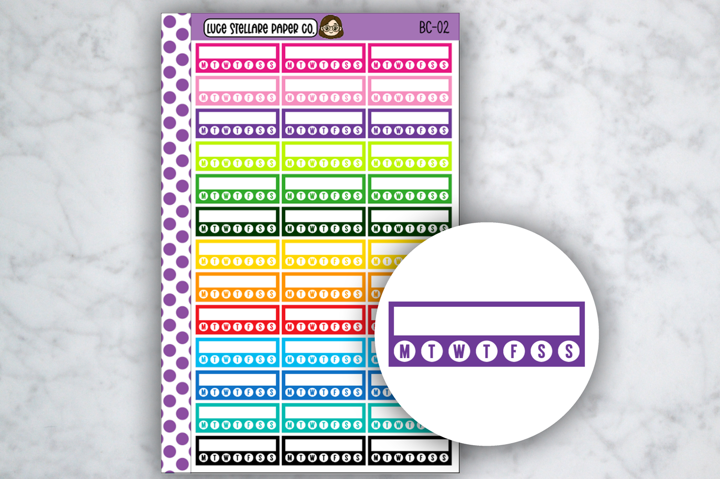 Weekly Habit Tracker Box Stickers / BC-02
