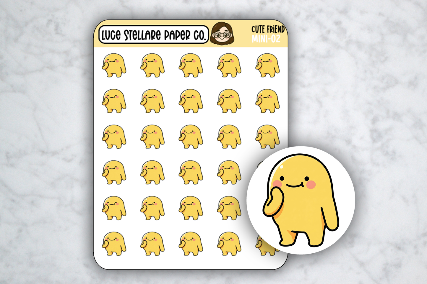 Cute Character Sticker Sheet / M-02