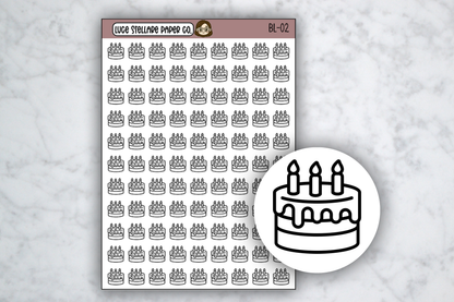 Birthday Cake Icon Stickers / BL-02