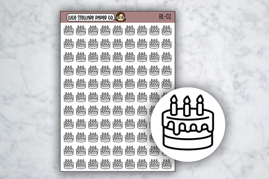 Birthday Cake Icon Stickers / BL-02