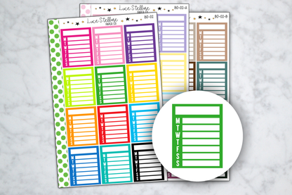 Weekly To Do Full Boxes Stickers / BD-02