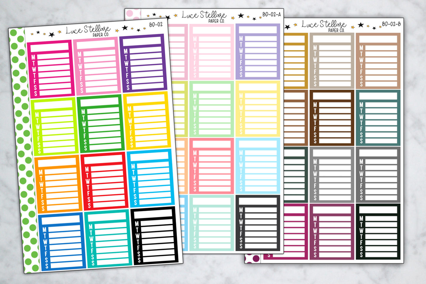 Weekly To Do Full Boxes Stickers / BD-02