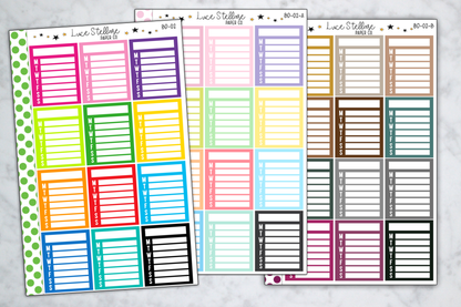 Weekly To Do Full Boxes Stickers / BD-02