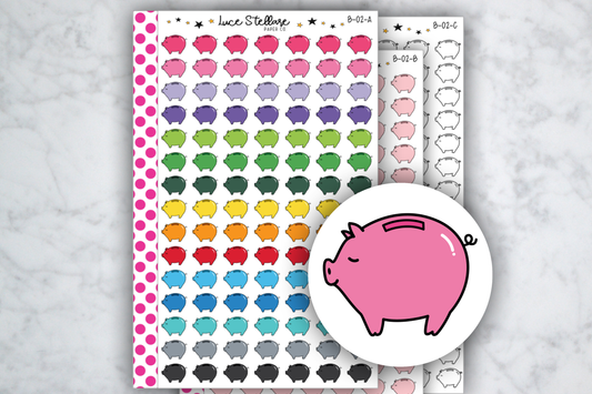 Piggy Bank Planner Stickers B-02
