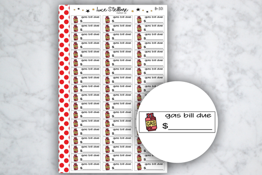 Gas Bill Due Stickers / B-301