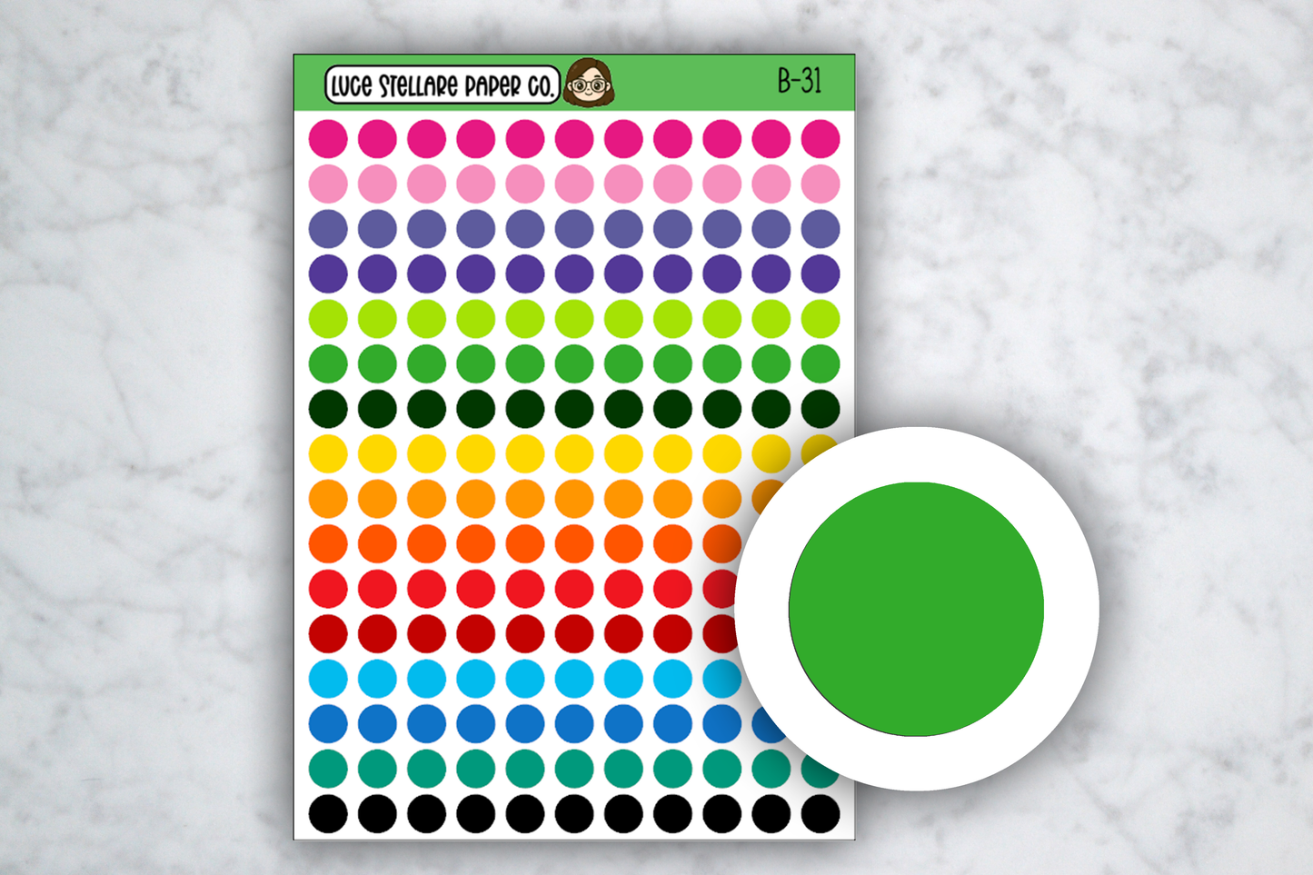 Tiny Dots Planner Stickers / B-31