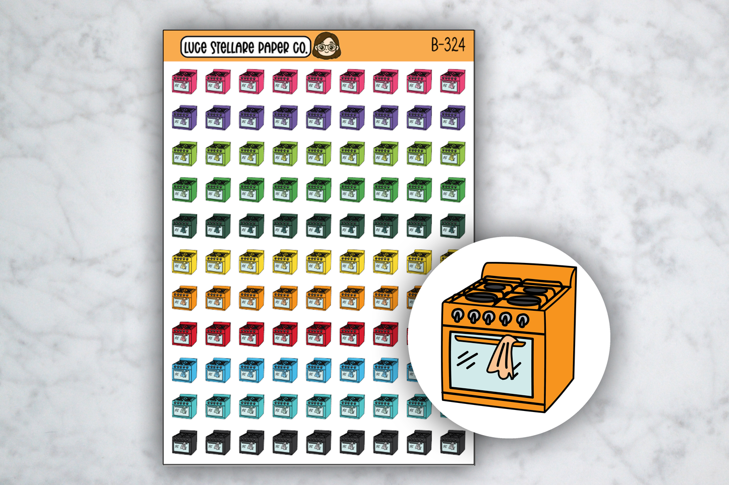 Stove Icon Stickers / B-324