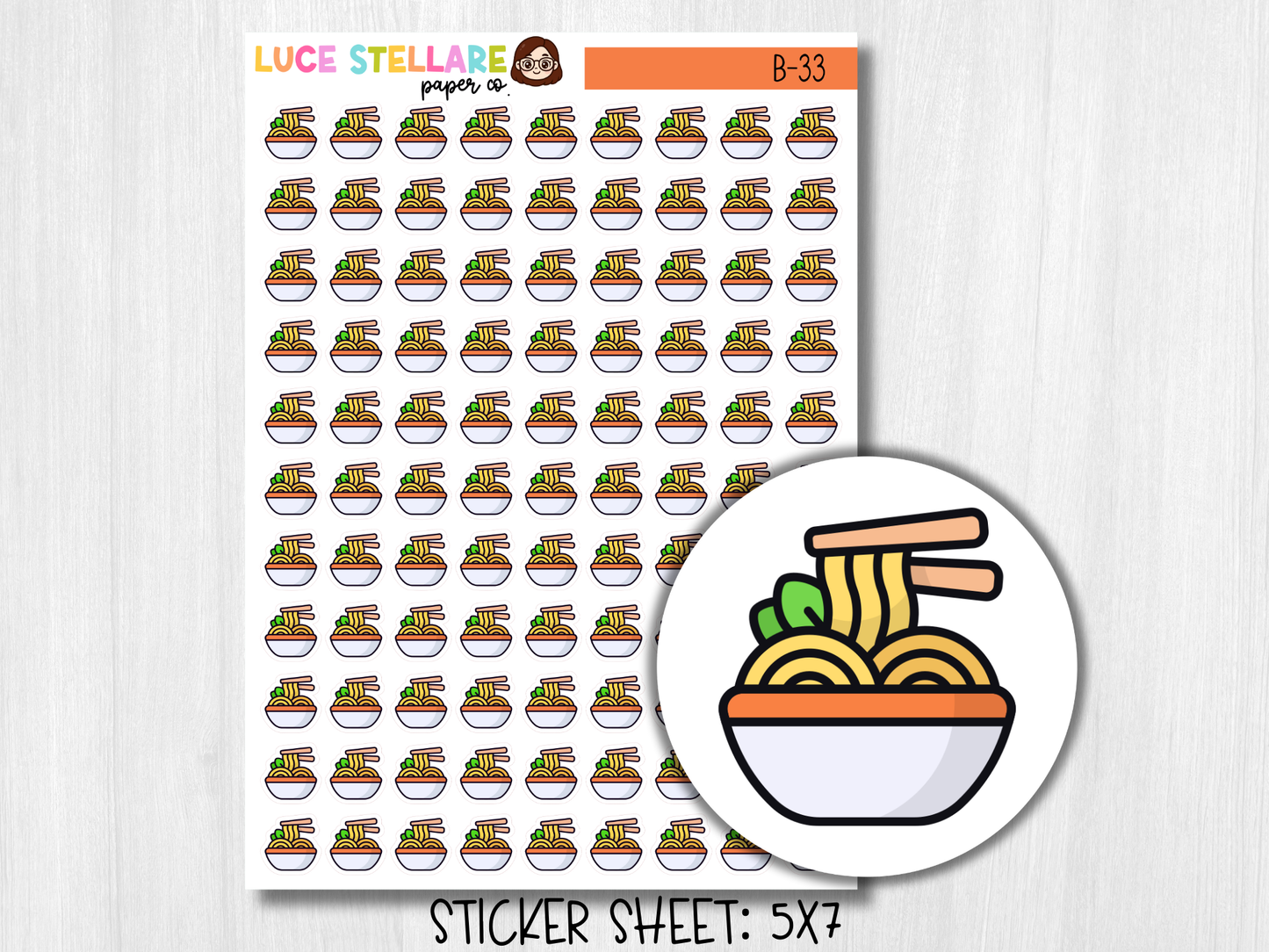 Noodles Icon Stickers / B-33