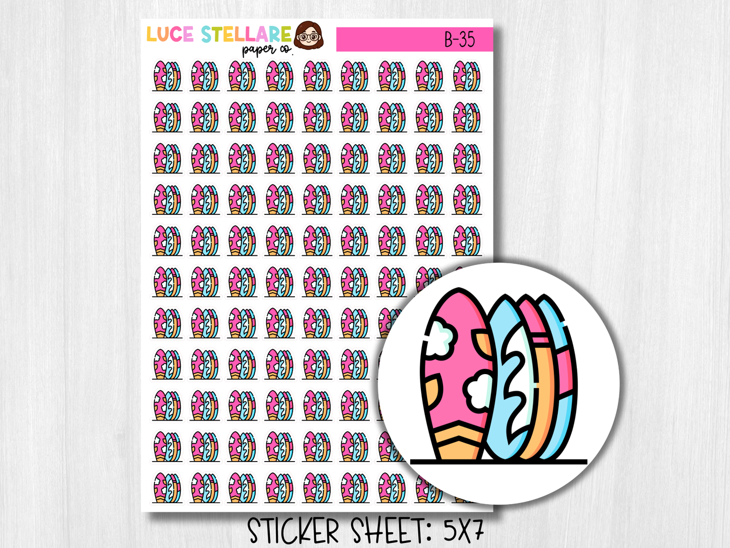 Surf Board Icon Stickers / B-35