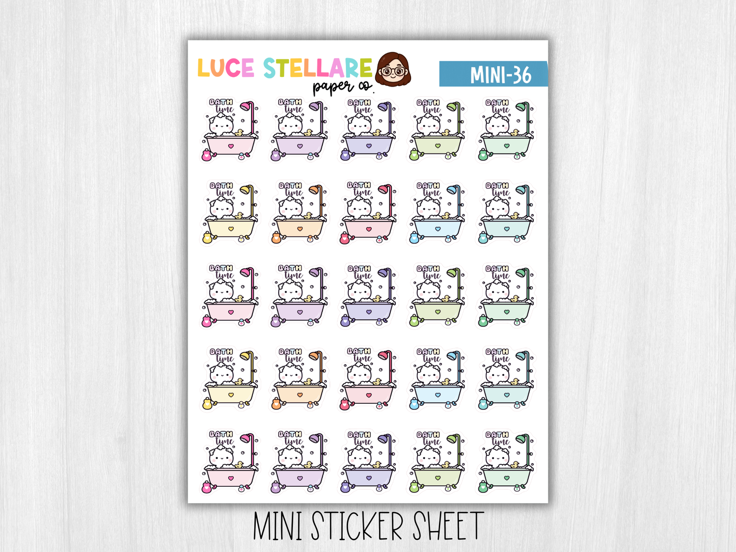 Bath Time Sticker Sheet / M-36