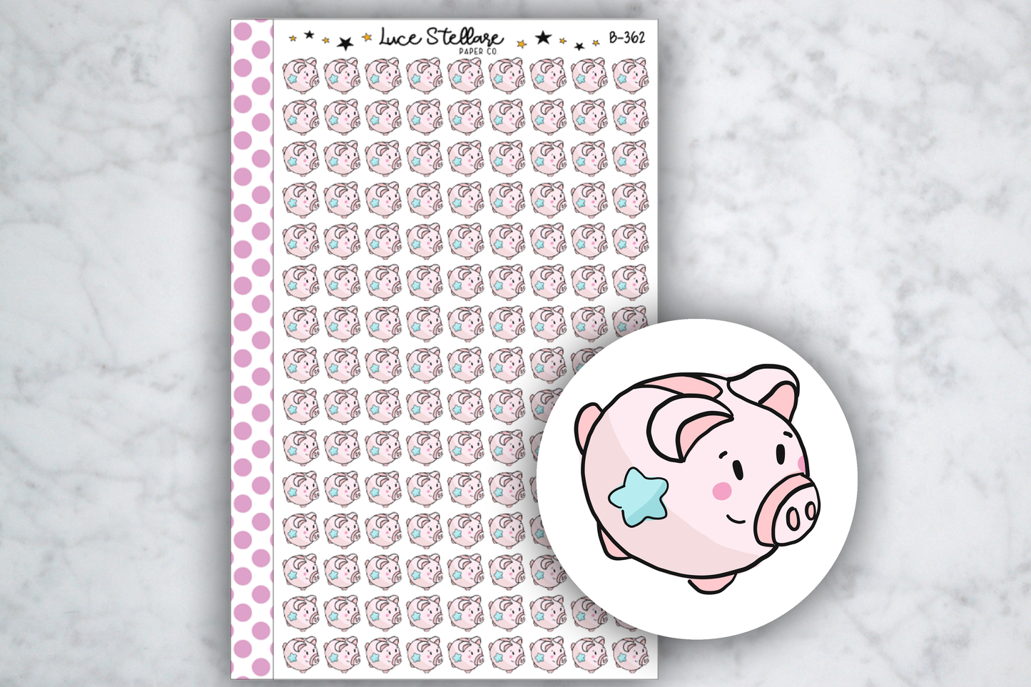 Piggy Bank Planner Stickers/ B-362